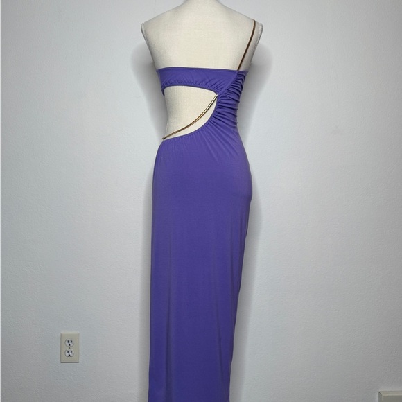 WeWoreWhat Snake Chain Cut Out Maxi Dress Electric Purple Size S - Picture 5 of 10